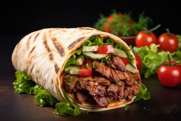 Doner kebab meat from Turkey Greece or the Middle East served in restaurants