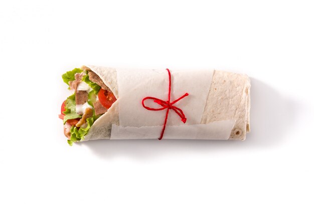 Photo doner kebab or shawarma sandwich