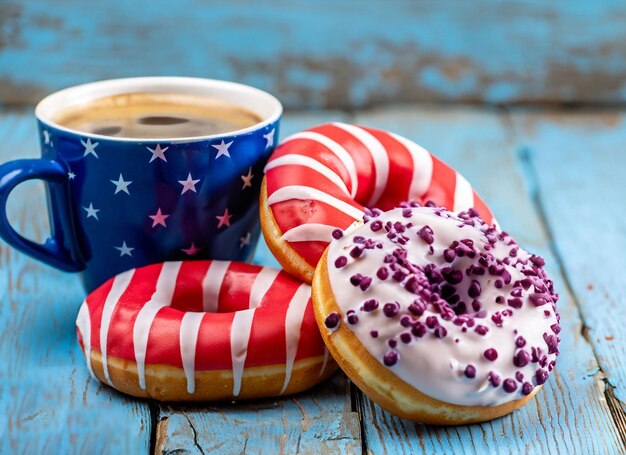 Foto torta donette con bandiera coffee canada