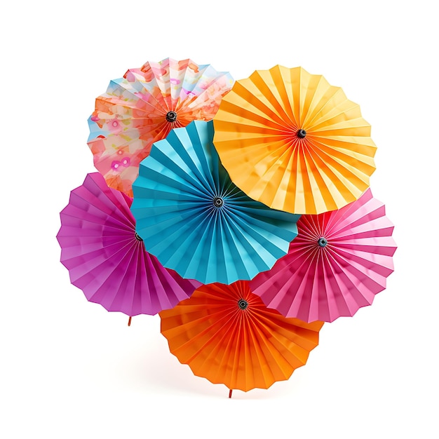 東治祭の中国の創造的なデザインのカラフルな紙傘のスタックの分離