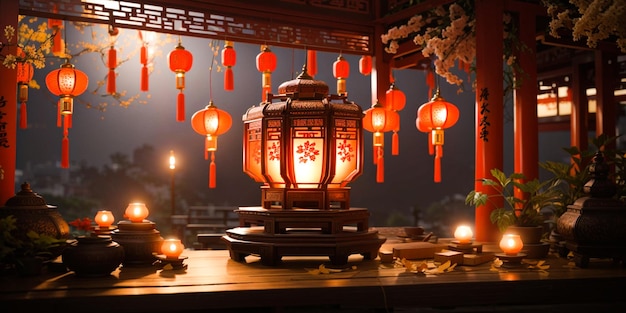 dongzhi 축제 매달려 Chanese 램프