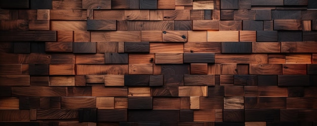 Donker en lichtbruin houtstructuurpanorama als achtergrond Generatieve Ai