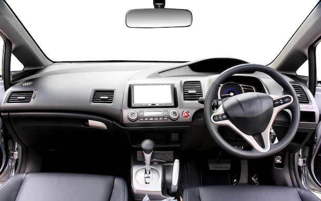 Donker luxeauto-interieur