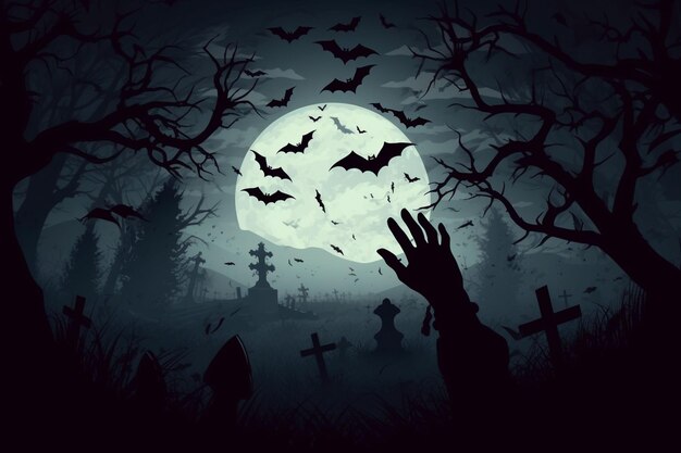 Donkere Halloween nacht.