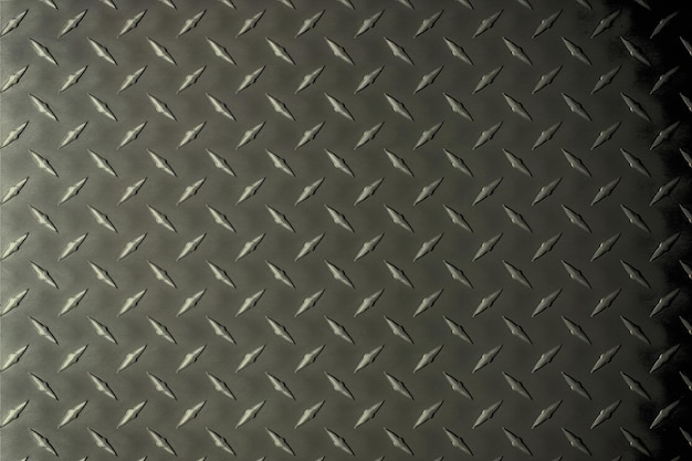 Donkere metalen textuur met grijze achtergrond met diamantreliëf voor ontwerp