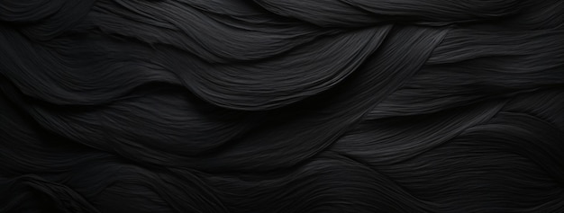 Donkere zwarte dierenbontjas Warm en zacht decoratief natuurlijk materiaal Close-up van zwarte vachttextuur