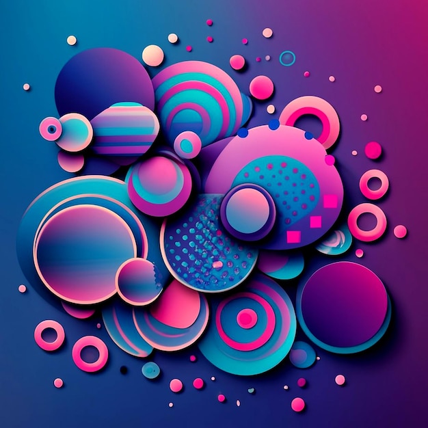 Donkerroze vectorsjabloon met bubbels AI_Generated