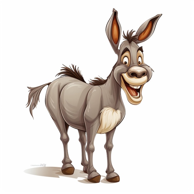 Photo donkey animal cartoon character on white background