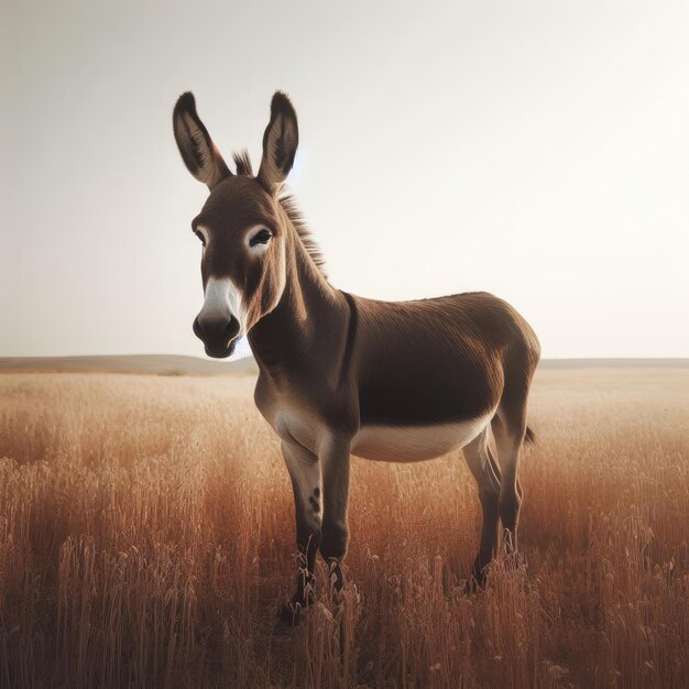 Foto asino nel campo sfondo animale