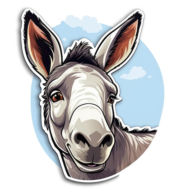 Donkey foal sticker Generative AI