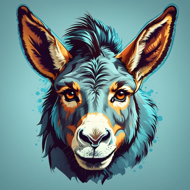 Donkey illustration AI Generative