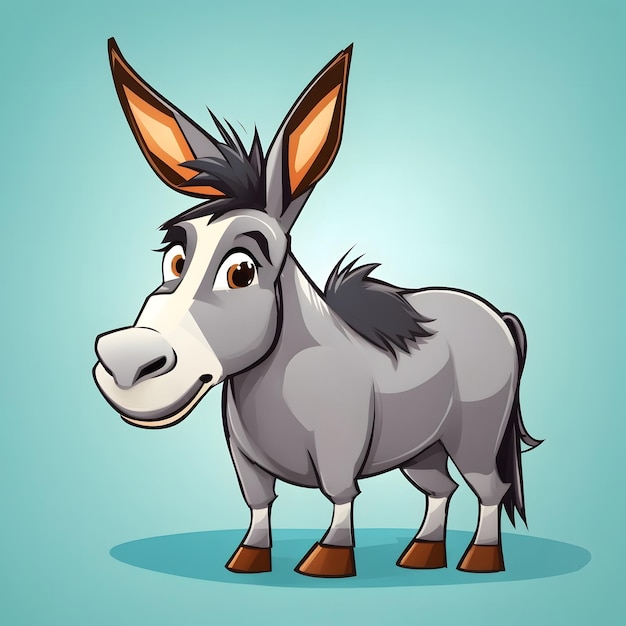 Photo donkey illustration ai generative