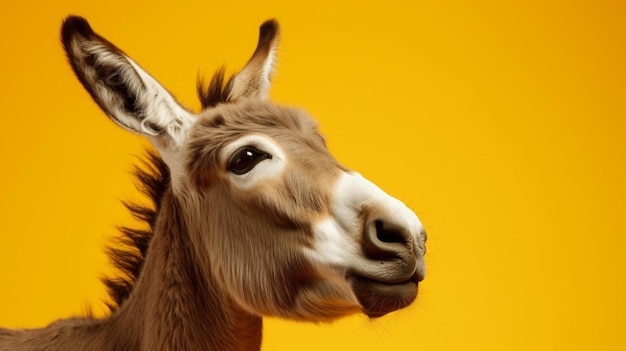Donkey is a donkey that is in a yellow background