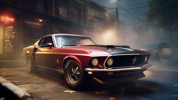 Donkey Kong животное курит сигарету ford mustang Искусство, созданное искусственным интеллектом