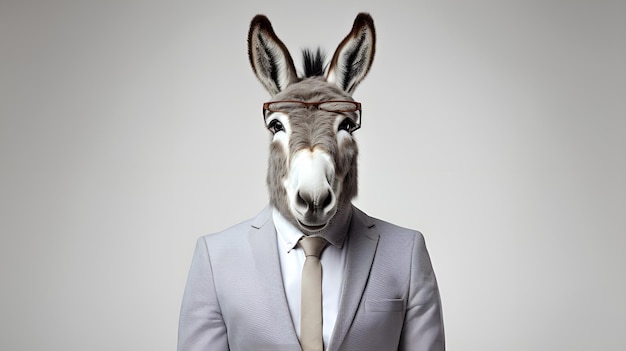 donkey with human body in business suit