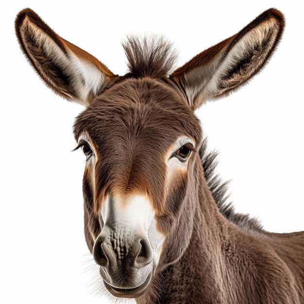 A donkey with a white background