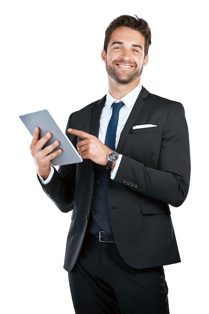 Dont decrease the goals increase the efforts Studio shot of a handsome young businessman posing against a white background