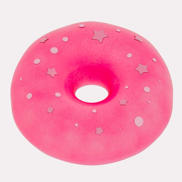 Photo donut 3d isolated illustration on a white background 3d rendering