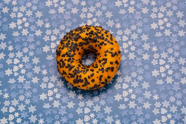 Photo donut on background close up view