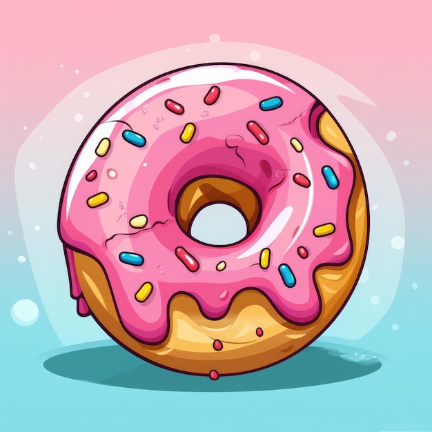 donut on cartoon style