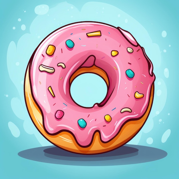 donut on cartoon style