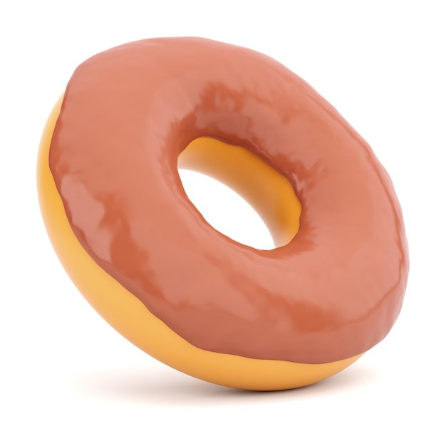 Donut in chocolate glaze isolated