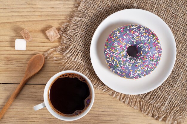 Donut and coffee cup