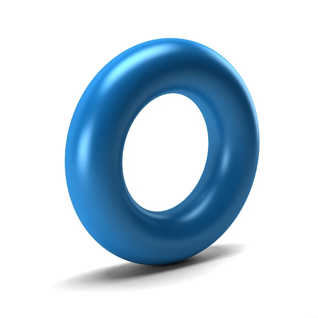 Donut in color blue 3D rendering design