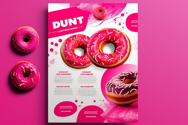 Donut concept square flyer