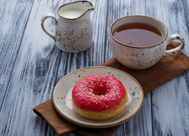 Donut and cup of tea 