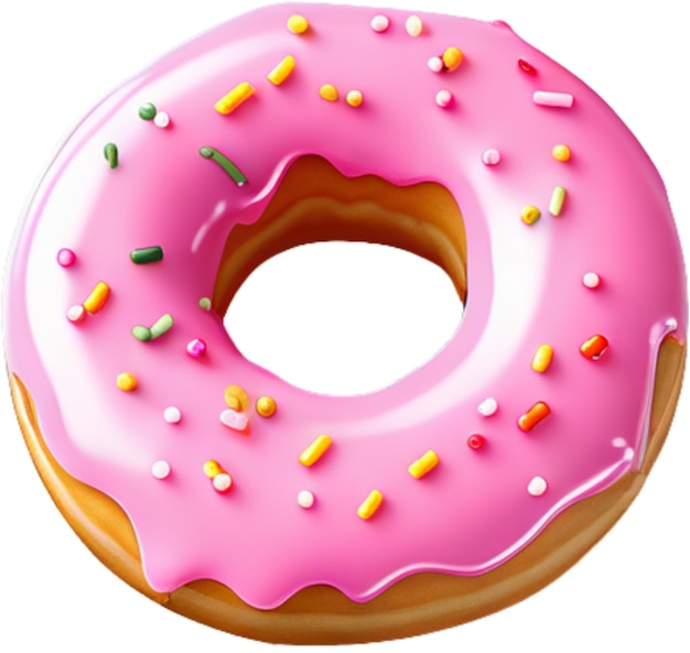 donut decorated with colorful sprinkles isolated