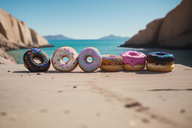 Photo donut delicious delicious food snack wallpaper background illustration favorite food