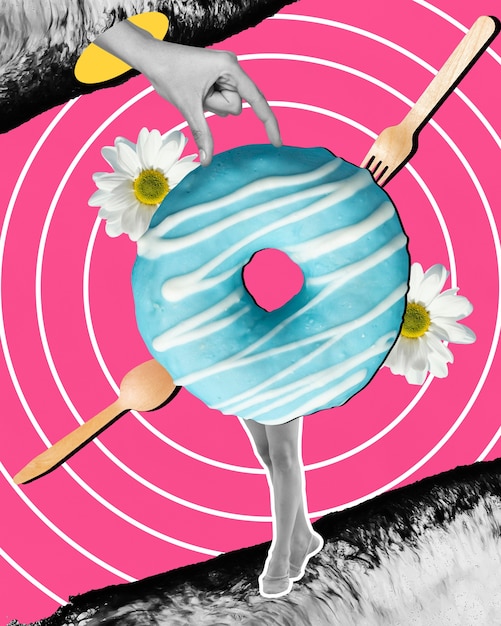 donut dessert colorful collage