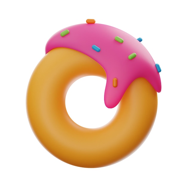 Donut eten en drinken pictogram 3d-rendering op geïsoleerde background