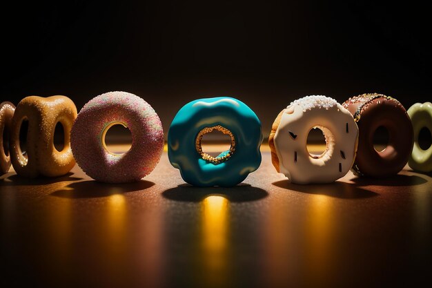 Donut heerlijk gastronomisch eten snack wallpaper achtergrond illustratie favoriete eten