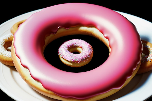 Donut heerlijk gastronomisch eten snack wallpaper achtergrond illustratie favoriete eten