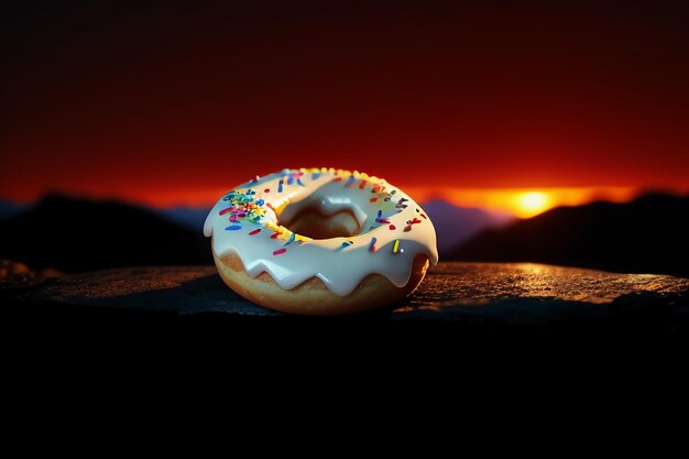 Foto donut heerlijk heerlijk eten snack behang achtergrond illustratie favoriete eten