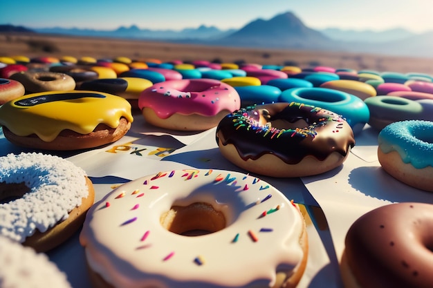 Foto donut heerlijk lekker eten snack wallpaper achtergrond illustratie favoriete eten