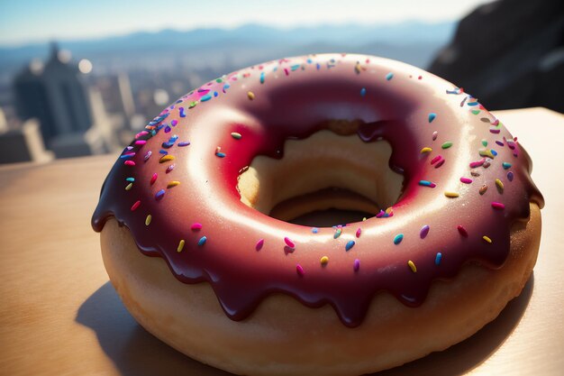 Foto donut heerlijke gourmet eten snack behang achtergrond illustratie favoriete eten