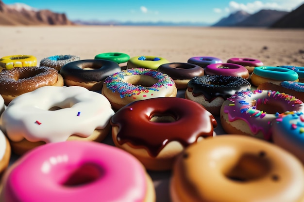 Foto donut heerlijke gourmet eten snack behang achtergrond illustratie favoriete eten