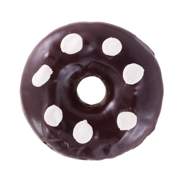 Donut in chocolade met marshmallow