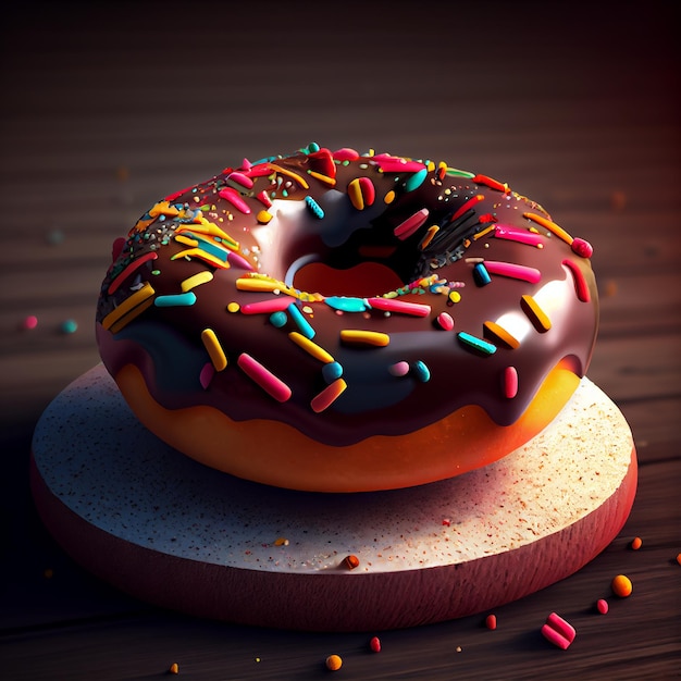 Donut minimal illustration Symbol in 3D rendering