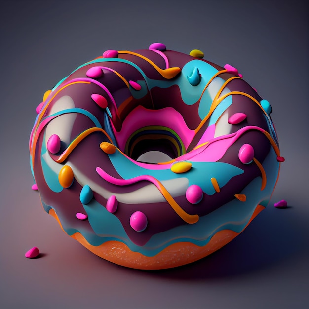 Donut minimale illustratie Symbool in 3D-rendering