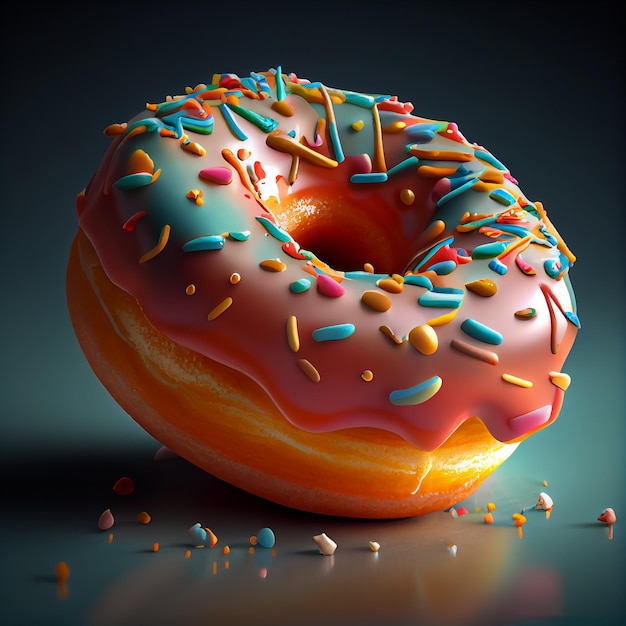 Donut minimale illustratie Symbool in 3D-rendering