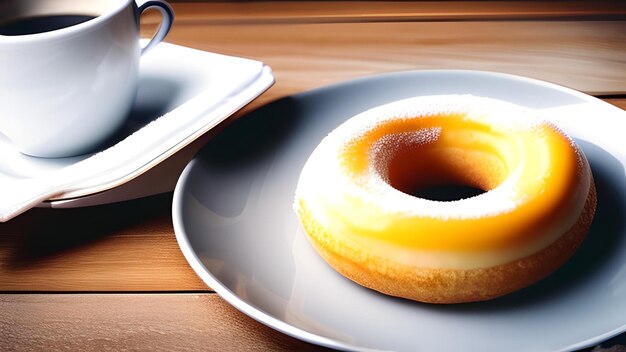 Donut op een bord