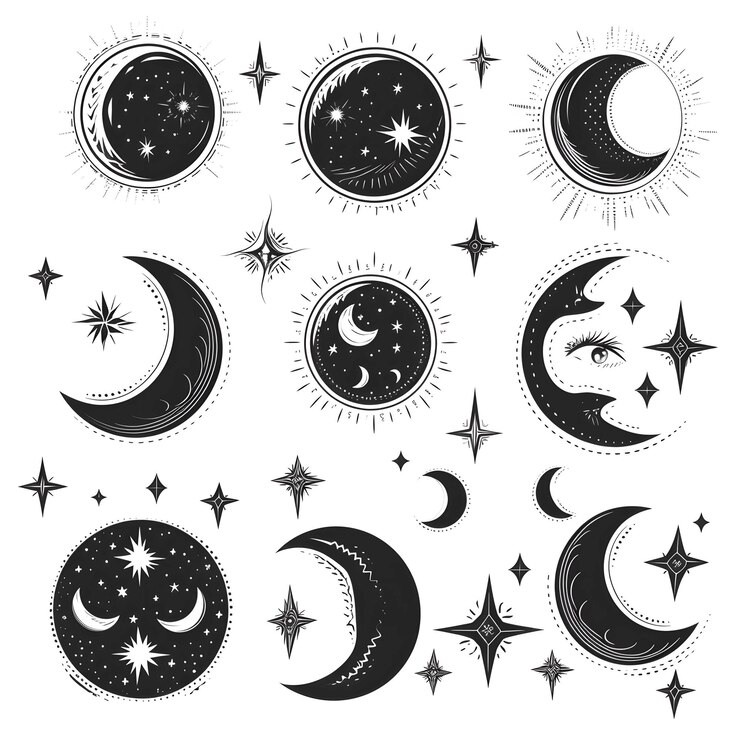 Photo donut pattern vector logo black and white simple flowers
