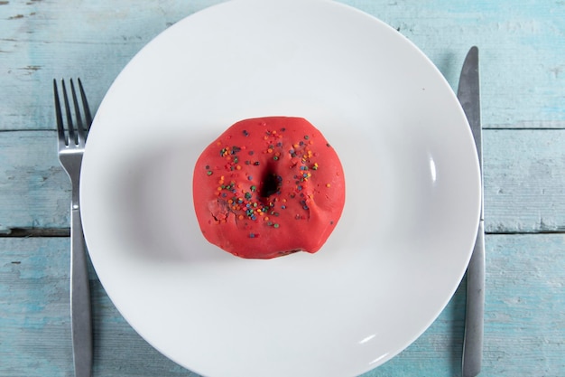 Donut in plate