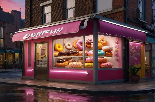 Photo donut shopfront display