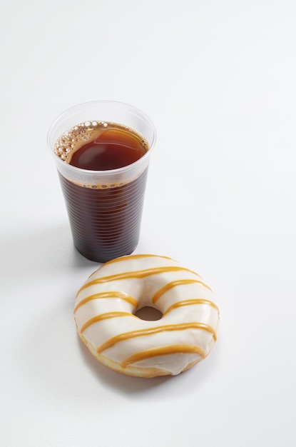 Donut with coffee cup