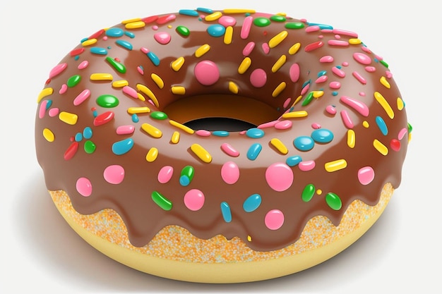 Photo a donut with colorful sprinkles on it